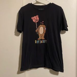 Black Riot society, shirt with headless teddy bear